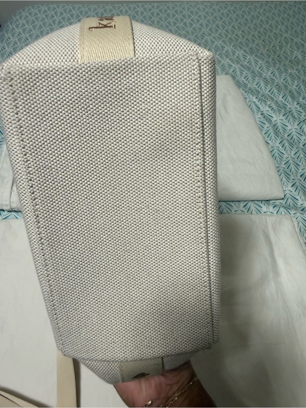 kate spade Cream Canvas Drawstring Shoulder Bag with Tan Accents - Picture 6 of 6